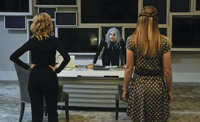 "Livewire" -- When an accident transforms a volatile CatCo employee into the villainous Livewire (Brit Morgan, center), she targets Cat (Calista Flockhart, left) and Supergirl (Melissa Benoist, right), on SUPERGIRL, Monday, Nov. 23 (8:00-9:00 PM, ET/PT) on the CBS Television Network. Photo: Darren Michaels/Warner Bros. Entertainment Inc. ÃÂ© 2015 WBEI. All rights reserved.