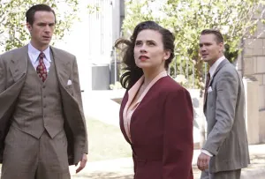 MARVEL'S AGENT CARTER - “Hollywood Ending” - Peggy needs Howard Stark to eliminate Zero Matter as they are faced with a mission none of them could come back from, on the season finale of “Marvel’s Agent Carter,” TUESDAY, MARCH 1 (9:00-10:00 p.m. EST) on the ABC Television Network. (ABC/Kelsey McNeal) JAMES D'ARCY, HAYLEY ATWELL, CHAD MICHAEL MURRAY