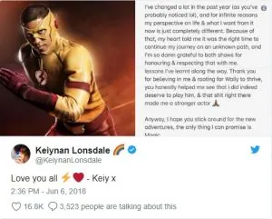 Keyinan Lonsdale tweet